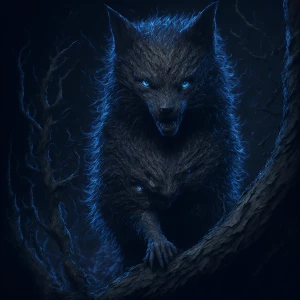 In a mesmerizing digital painting, a werewolf of polished whimsy...