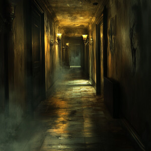 Photorealistic image, super creepy background image, halloweenha...