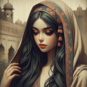 The girl with long black hair