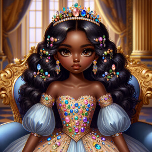 A realistic airbrushed illustration of a light-skinned Hawaiian...