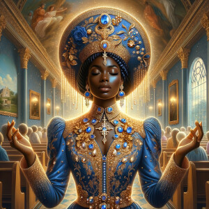 Create an illustration that embodies spirituality and a deep con...