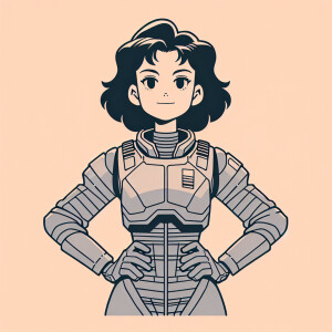 1990s anime screencap, girl a plugsuit, standing with hands on h...