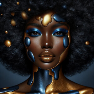A digital illustration of an African-American woman with a large...