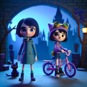 Coraline and Wybie if Wybie was a girl
