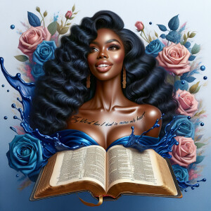 Create an image of an ultra-light-skinned African-American woman...