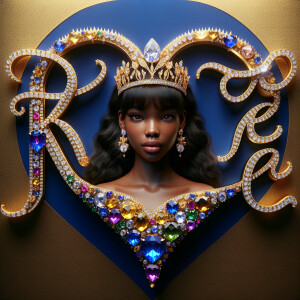 VCraft a 3-D image showcasing the name 'KAREN' in a luxurious go...