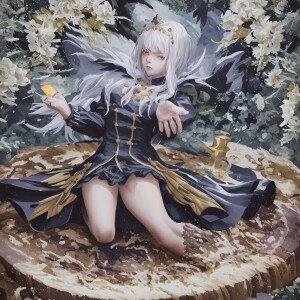 Сумерки, изба, парень с длинными черными волосами, сильно грусти...