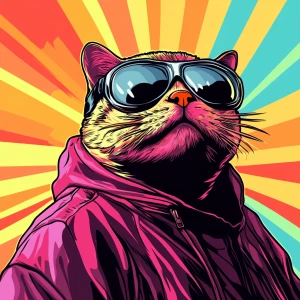 MEME PEPE with CAT face in GTA art style, , in the style of a G...