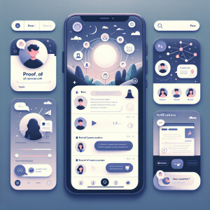 Figma design for social network of proof of communication social...