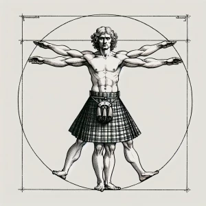 Leonardo Da Vinci's "Vetruvian Man" illustration but the man in...