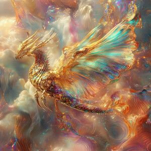 In a vividly surreal AI dream sequence, an ethereal dragon-like...