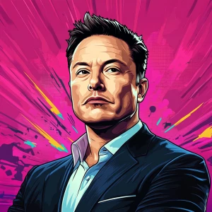 Elon Musk in GTA art style — Add cap to it — in the style of a G...