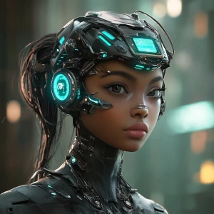 A petite but fierce cybernetic woman