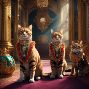 Create a series of 3D, photorealistic images showing anthropomor...