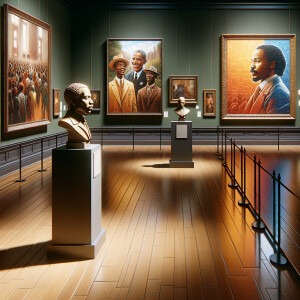 Design a close-up, detailed 3D view inside an African-American m...