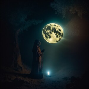 Capture a photograph of a spectral, mythological moon miner mate...