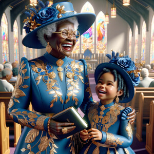 Adjust the 3-D realistic image to depict the African-American gr...