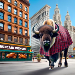 A Buffalo plaid dress on a Buffalo going to Buffalo Wild Wings i...