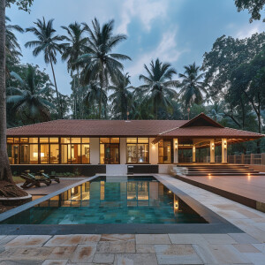 A tropical single floor house in a tropical forest inspired by K...