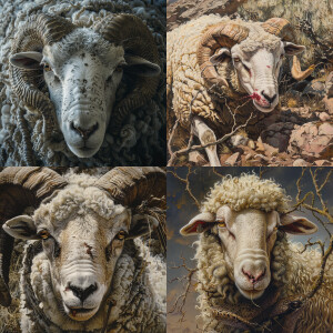 A courageous sheep with a swollen visage after surviving a venom...