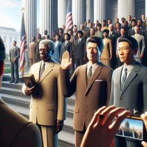 Creating an image that features a scene reflective of President...