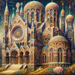 Oil painting on linen canvas, with linen fibers visible, ((by Gu...