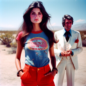 color film photograph from the early seventies of a gorgeous bru...