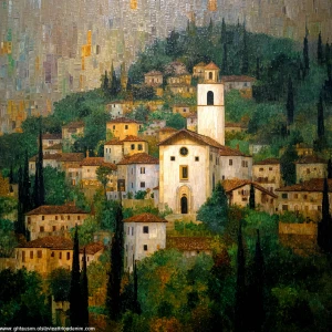 Oil painting on linen canvas, with linen fibers visible, ((by Gu...