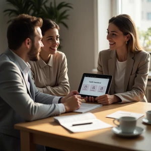 A warm and inviting photo-realistic scene of a professional heal...