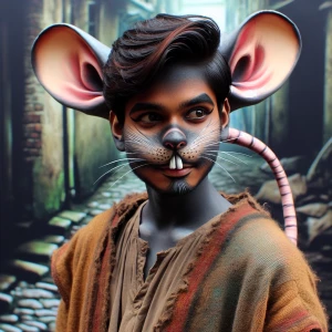 Hollywood special effects to make  a man painted to look like a...