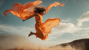woman jumping