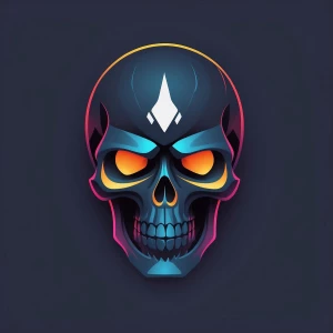 Design a minimalist skull logo embodying the motto "We Automate,...