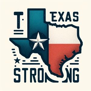 Design a logo featuring the outline of Texas filled with the Tex...