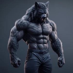 Lycan hairymuscles showing off full body view