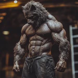 Lycan hairymuscles showing off full body view
