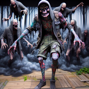 zipper arm effect fantasy art dark horrorcore,haunted ghoul zomb...