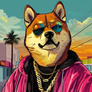 MEME DOGE in GTA art style — KRIS — in the style of a Grand Thef...