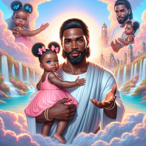 Create a 3D realistic artwork featuring the phrase 'Jesus Saves'...