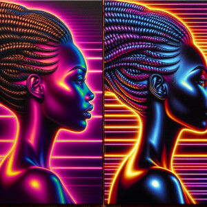 oil painting photorealistic relief of an african american woman...