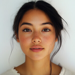 Create an image of a young woman, aged 21, with a fusion of Fili...