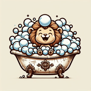 Character design A cute small Boy-Lion Hybrid smiling taking A...