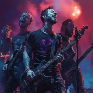 Rock Music Album Cover, Rock Group Band, Realistic, Linkin Park