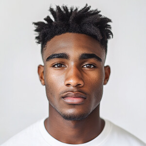 Create an image of a 22-year-old handsome African American man f...