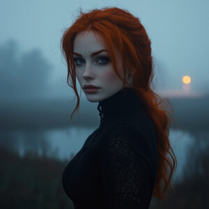 Create a series of photorealistic images featuring a woman with...