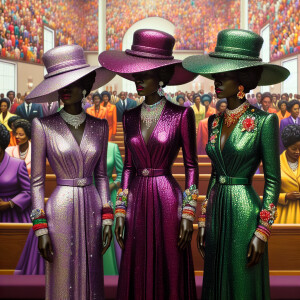 In a modern church setting, enhance the color vibrancy subtly. F...