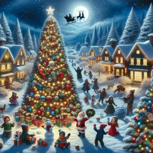 magical christmas scene