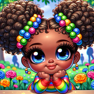 A cartoon-style digital illustration of a young African-American...