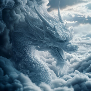 Dragon of clouds 3D motion graphics 8K super detail hallucinogen...