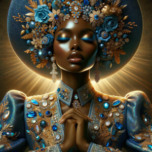 Create an illustration that embodies spirituality and a deep con...