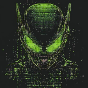 Create an ASCII art representation of the character marvin the M...